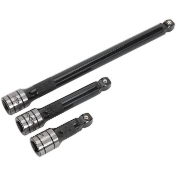 Image of Sealey AK7692 1/2 Drive 3 Piece Wobble Rigid Extension Bar Adaptor and Universal Joint Set 1/2"
