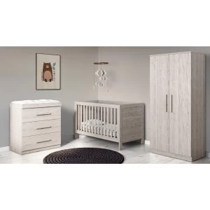 Image of Ickle Bubba Grantham 4 Piece Bundle incl Sprung Mattress Grey Oak