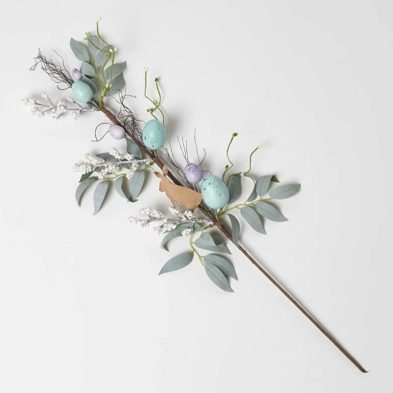 Image of Homescapes Easter Bunny and Artificial Foliage Stem Blue unisex