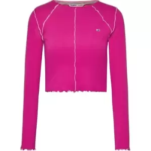 Image of Tommy Jeans Tjw Bby Crp Seam Detail Top - Pink