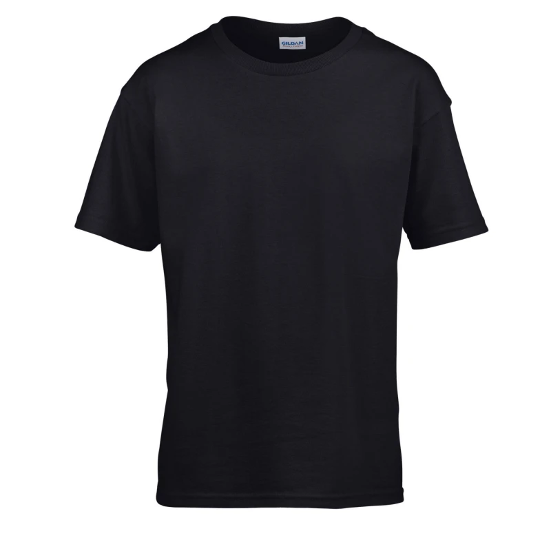 Image of Gildan Childens SoftStyle Ringspun T-Shirt in Black Size: 12-13 Years Black Unisex 12-13 Years
