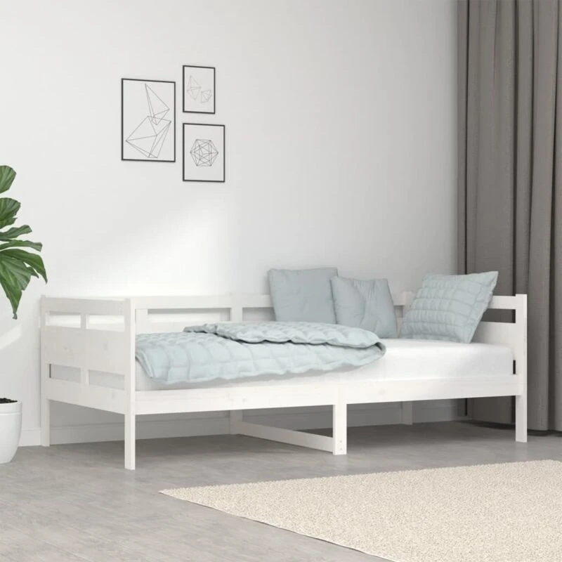 Image of VIDAXL Day Bed without Mattress White Solid Wood Pine 90x190cm Single Vidaxl 8720287072867