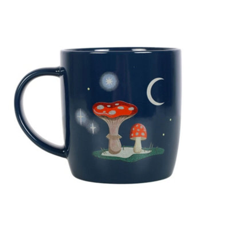 Image of Something Different Something Different Gnome Sweet Gnome Mushroom Mug in Navy Navy One Size Unisex 5063527949110