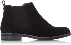 Image of Dune Black Suede 'Prompted 2' Block Heel Chelsea Boots - 3