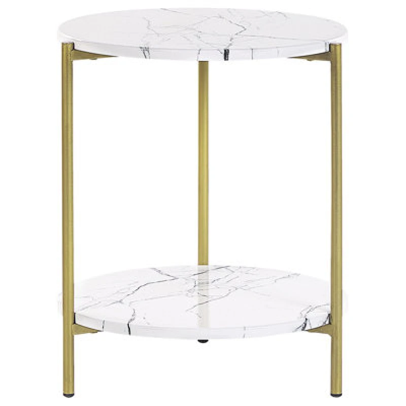 Image of Beliani Glam Side Table Reva White Marble