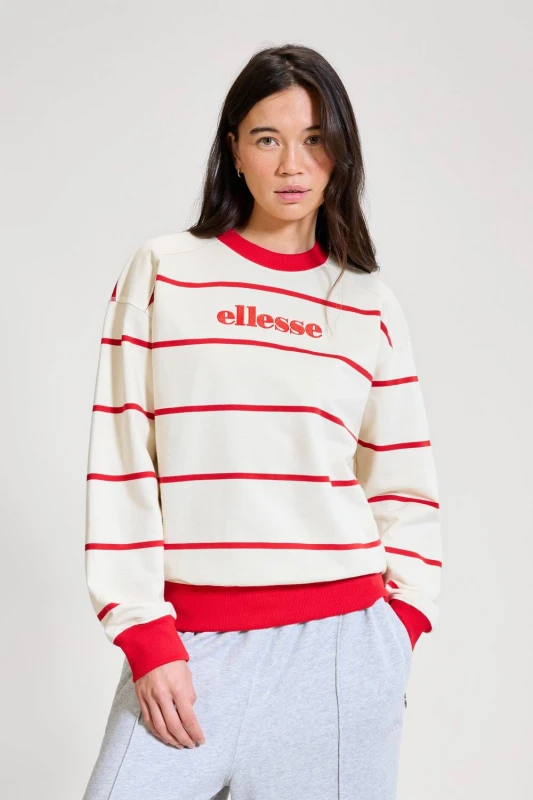 Image of Ellesse Womens Taggia Sweatshirt in Off-White Size: 12 Off-White Female 12