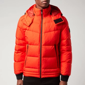 Image of Hugo Boss Out Padded Hooded Jacket Bright Orange Size 50 Men