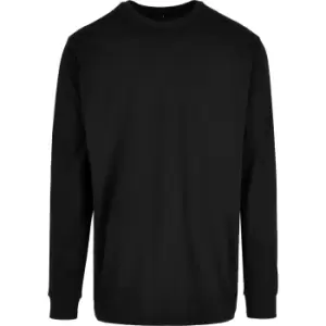 Image of Build Your Brand Mens Organic Ribbed Cuff Sweatshirt (S) (Black)