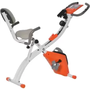 Image of Folding Upright Exercise Bike Recumbent Cycling Magnetic w/ Band - Homcom