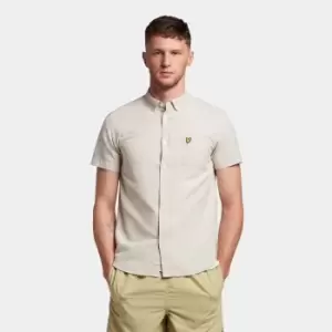 Image of Mens SS Oxford Shirt - Natural Green/ White - M