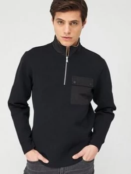 Image of Barbour International Ratio 1/4 Zip Sweatshirt - Black