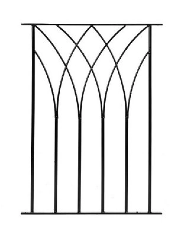 Image of Burbage Iron Craft Jave Large Metal Deck Decking Infill Fence Panel 280mm Wide X 770mm High Dpjb
