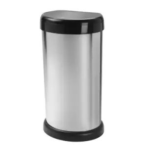 Image of Touch Lid Silver Polypropylene Kitchen Bin