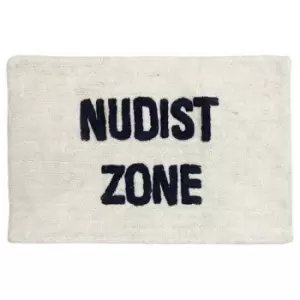 Image of Furn Nudist Zone Rectangular Bath Mat (One Size) (Ivory/Charcoal)