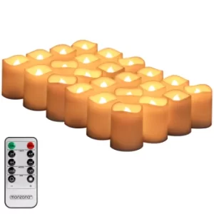 Image of LED Candles Real Wax 24Pcs incl. Remote