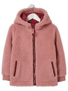 Image of Fatface Girls Zip Through Fleece - Deep Rose