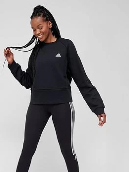 Image of adidas Studio Yoga Sweat Top - Black Size M Women