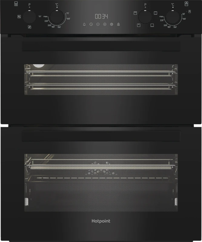 Image of Hotpoint DUH12G1B Built Under Electric Double Oven - Black DUH12G1B Black