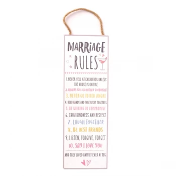 Image of Love Life Wall Plaque - Marriage Rules 30cm