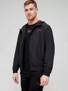 Image of HUGO Benjoe Hooded Jacket - Black, Size S, Men