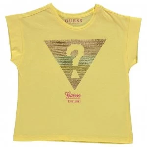 Image of Guess Guess Logo T Shirt - Yellow