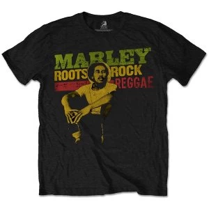 Image of Bob Marley - Roots, Rock, Reggae Unisex Medium T-Shirt - Black