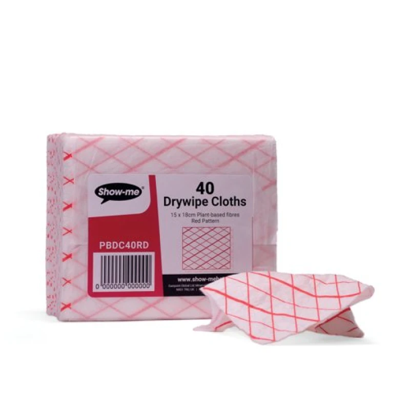 Image of Show-Me Plant Based Whiteboard Cleaning ClothsRed PK40 - PBDC40RD EXR56440EA