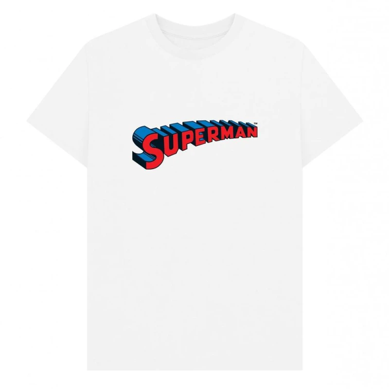 Image of Superman Mens Official Graphic Logo T-Shirt in White Size: Small White Male S