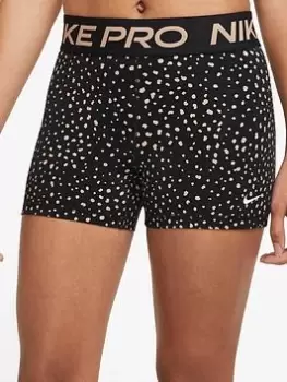 Image of Nike Pro Dot 3" Shorts - Black/White Size M Women