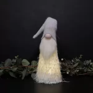 Image of 48cm Premier Battery Operated Lit White Standing Christmas Gonk Decoration
