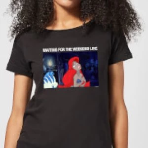 Image of Disney The Little Mermaid Weekend Wait Womens T-Shirt - Black - S