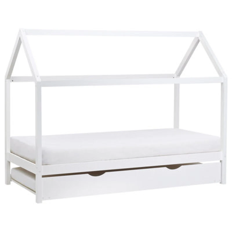 Image of Beliani Kids Trundle Bed Pine Wood Crillon 90 X 200 Cm (Eu Single) White