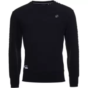 Image of Superdry Code Tape Crew Neck Sweater - Black