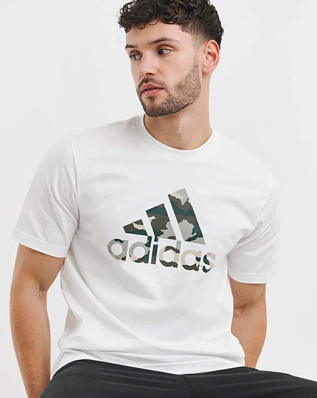 Image of Adidas adidas Camo Logo T-Shirt White Male XL44/48 DI00804