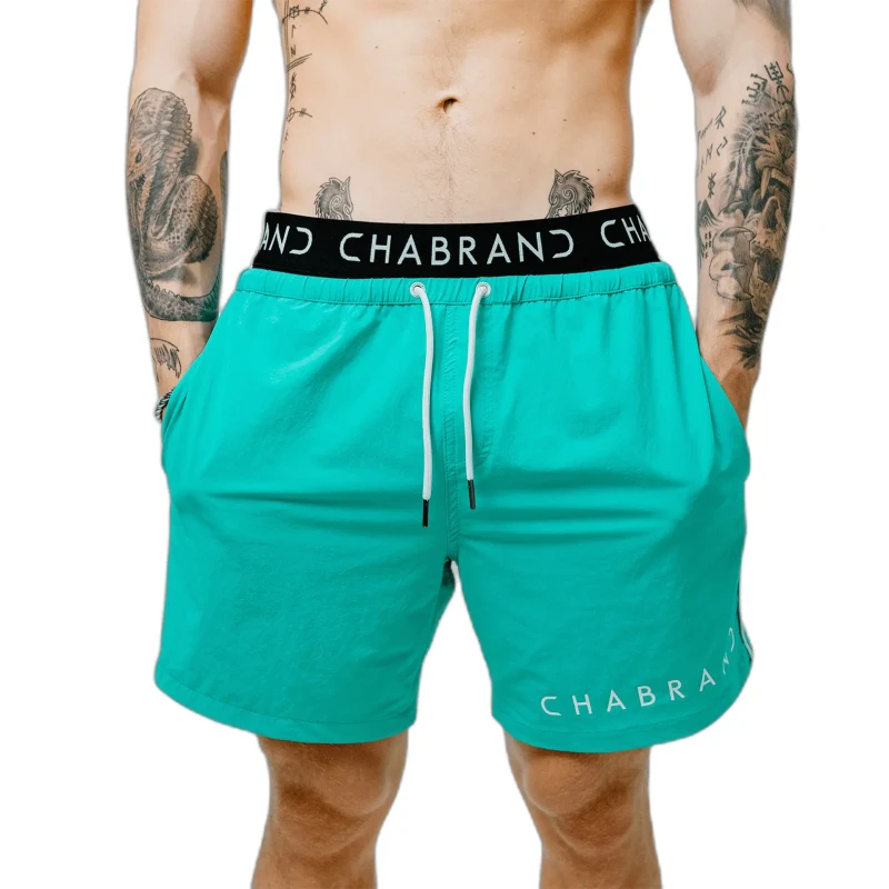 Image of Wide elastic swim shorts Chabrand Vert Male M