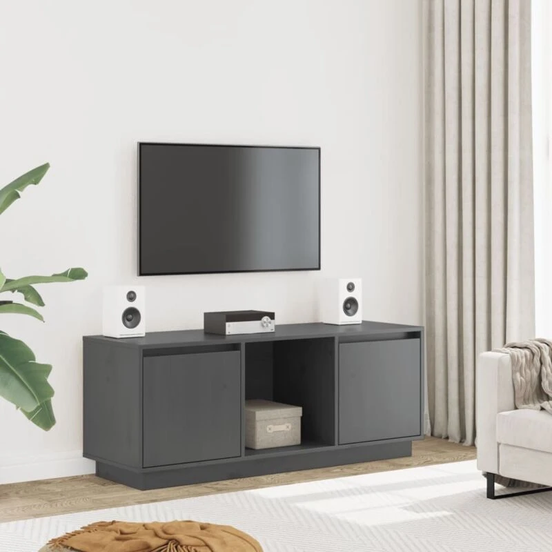 Image of VIDAXL TV Cabinet Grey 110.5x35x44cm Solid Wood Pine Vidaxl 8720286923221