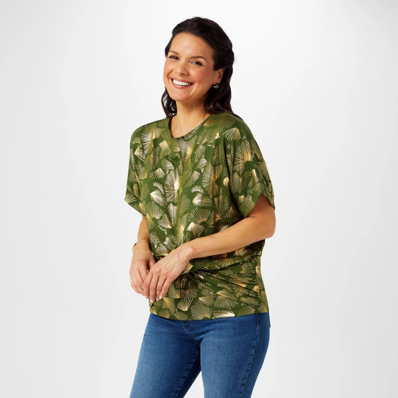 Image of Biba Biba Twist Jersey Top - Green Green 8