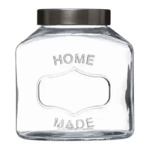 Image of 5Five Set Of 3 Glass Jars With Stainless Steel Lid And "home Made" Text Detail