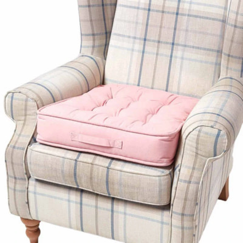 Image of Homescapes Cotton Armchair Booster Cushion Pink