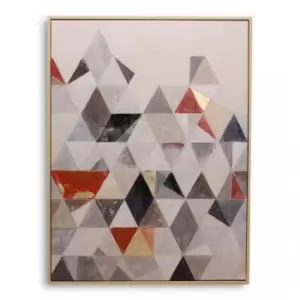 Image of Abstract Wall Art Hand Finished Framed Canvas Print Home Decoration Piece Geometric Truth Framed Print