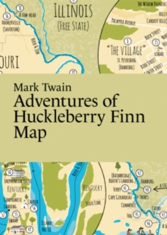 Image of Mark Twain, Adventures of Huckleberry Finn Map Fold-out book or chart