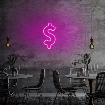 Image of Dollar Sign - Pink Pink Wall Lamp