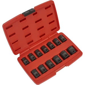 Image of Sealey 13 Piece 1/2" Drive Bi Hexagon Impact Socket Set Metric 1/2"