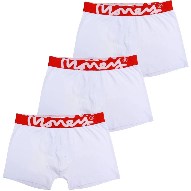 Image of Money Clothing Red Chop Trunks 3 Pack White