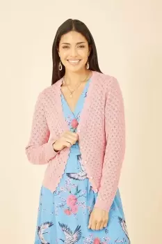 Image of Blush Pointelle Stitch Cardigan