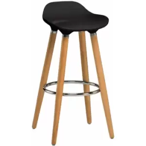 Image of Black ABS Beech Wood Bar Stool - Premier Housewares