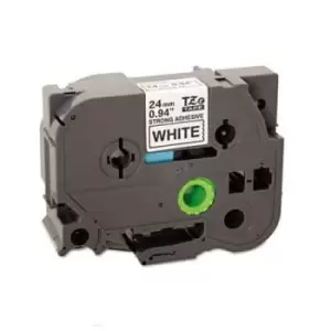 Image of Brother P-touch TZe-S251 Black on White Label Tape 24mm x 8m