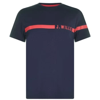 Image of Jack Wills Budden Stripe Logo T-Shirt - Navy