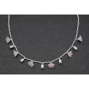 Image of Forever Petals Dainty Flowers Necklace Pink