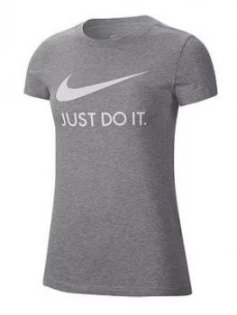Image of Nike Nsw Slim Fit Jdi Tee, Dark Grey Heather, Size S, Women